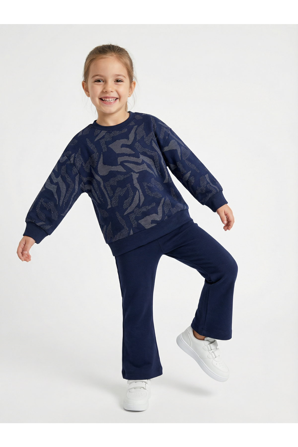 Hanour Kız Çocuk Lacivert İspanyol Paça Tayt