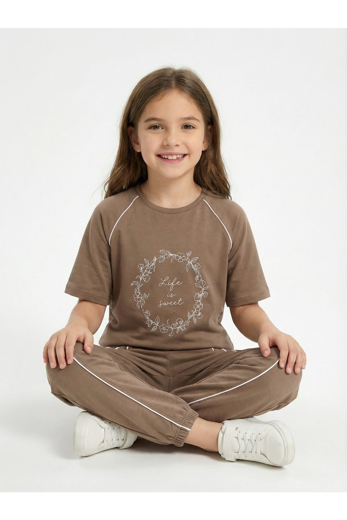 Kız Çocuk Vizon Jogger Eşofman Altı 