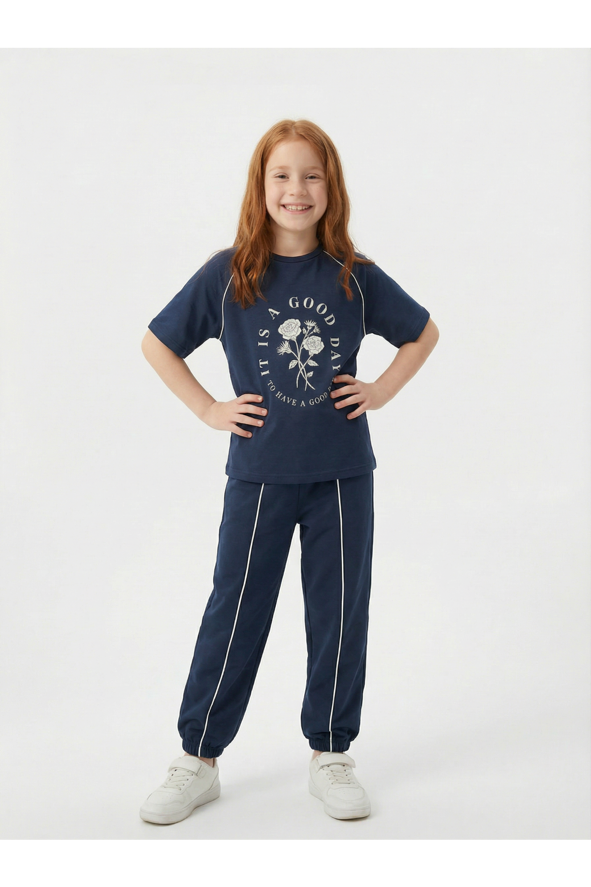 Hanour Kız Çocuk Lacivert Jogger Eşofman Altı
